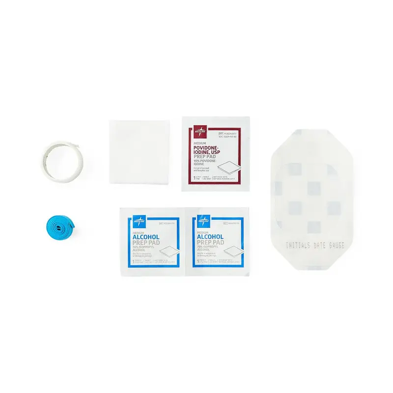 8-Piece IV Start Kit with 2 Alcohol Prep Pads, 1 PVP Prep Pad, 100/CS (DYND74083) Case of 100