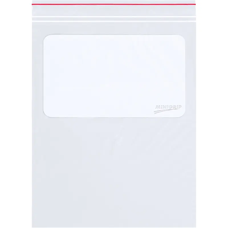 9 x 12" - 2 Mil Minigrip White Block Reclosable Poly Bags (MG3975) Case Of 1000