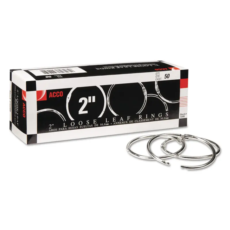 ACCO Metal Book Rings, 2" Diameter, 50/Box (ACC72205) Box of 50 Rings