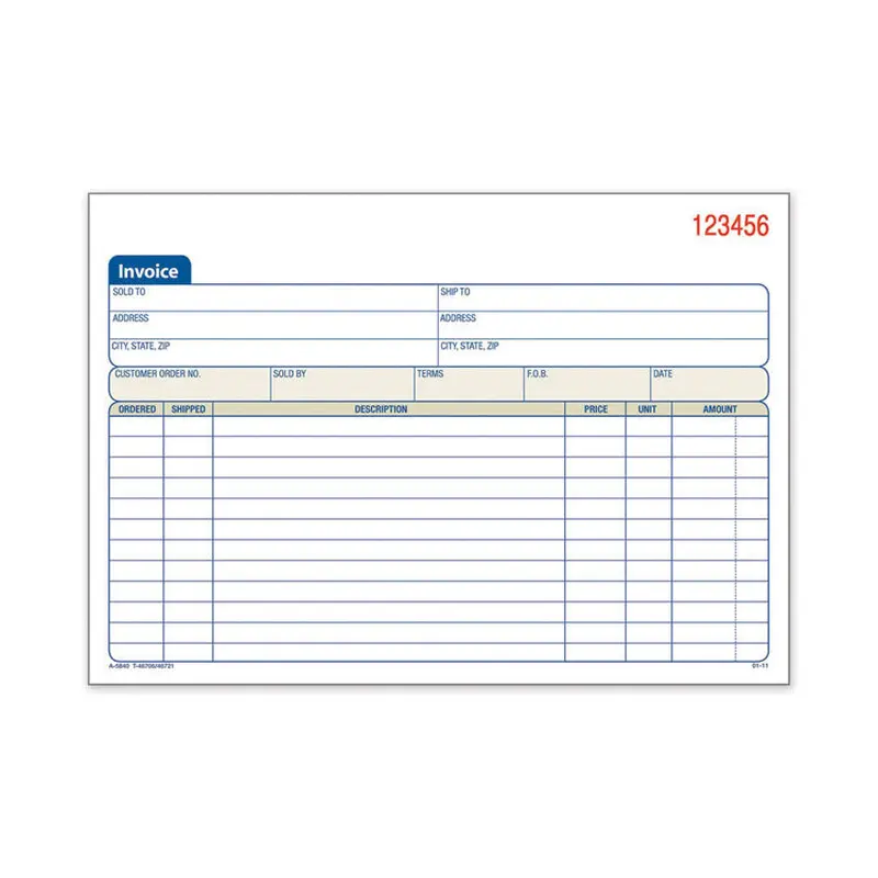 Adams Two-Part Invoice Book, Two-Part Carbonless, 5.56 x 8.44, 50 Forms Total (ABFDC5840) Each