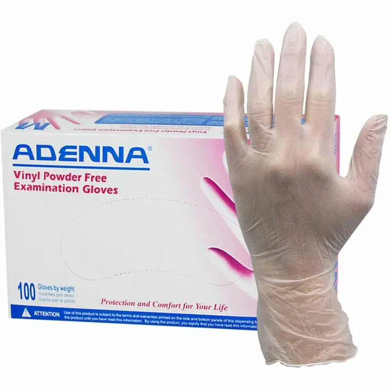 Adenna Vinyl Powder Free Exam Gloves, X-Large Size, 90/Box, 4 mil Thickness, 9.40" Glove Length (HOSVPF238) Case of 900