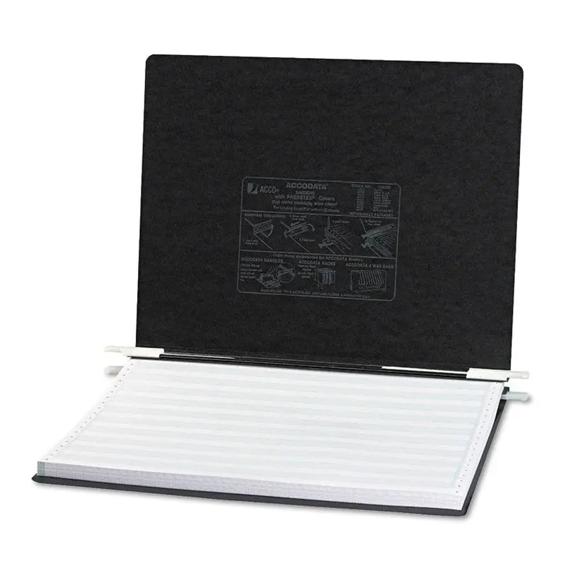 ACCO PRESSTEX Covers with Storage Hooks, 2 Posts, 6" Capacity, 14.88 x 11, Black (ACC54071) Each