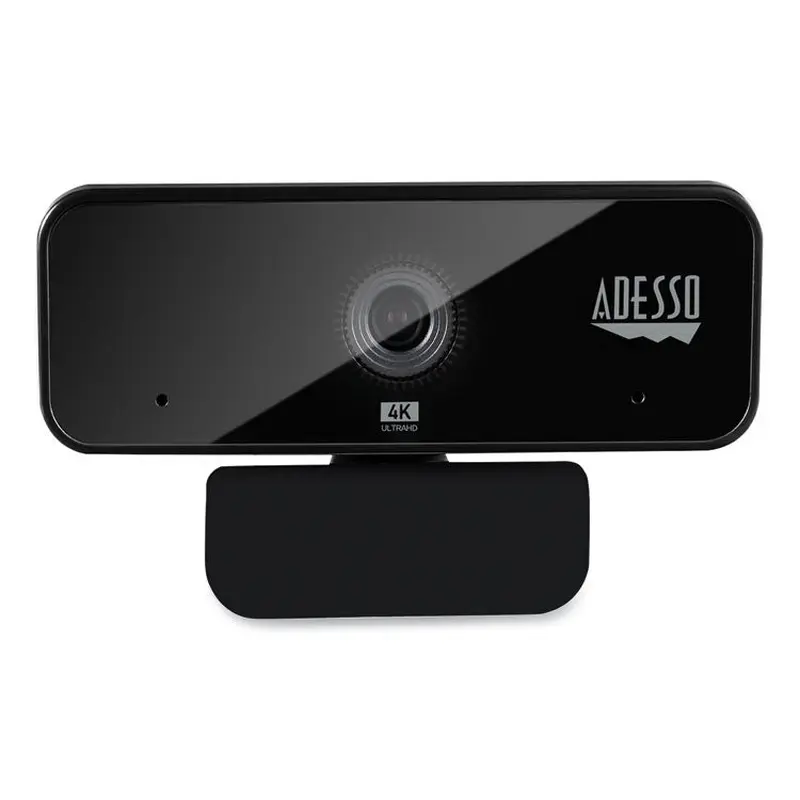 Adesso CyberTrack H6 4K USB Fixed Focus Webcam with Microphone, 3840 Pixels x 2160 Pixels, 8 Mpixels, Black (ADECYBERTRACKH6) Each