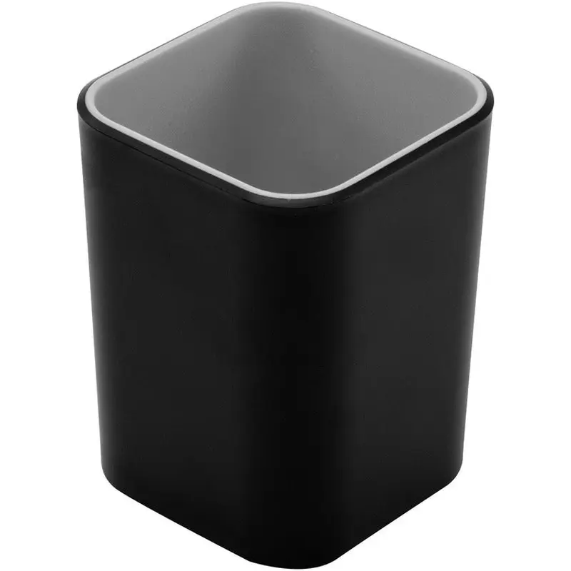 Advantus Pencil Cup, Fusion, 2-3/4"x2-3/4"x4", Black/Gray (AVT37680) Each