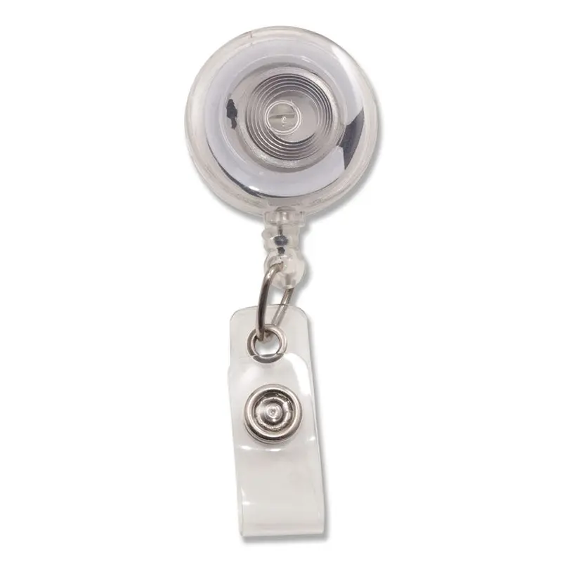Advantus Translucent Retractable ID Card Reel, 30" Extension, Clear, 12/Pack (AVT75473) Pack of 12