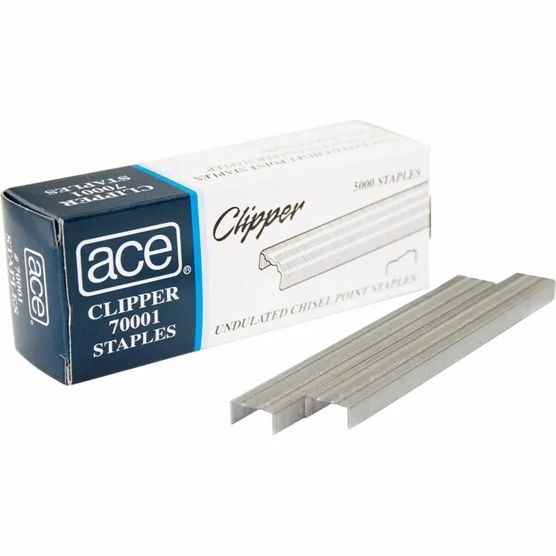 Advantus Undulated Staples for Lightweight Clipper Stapler (ACE70001) Box of 5000