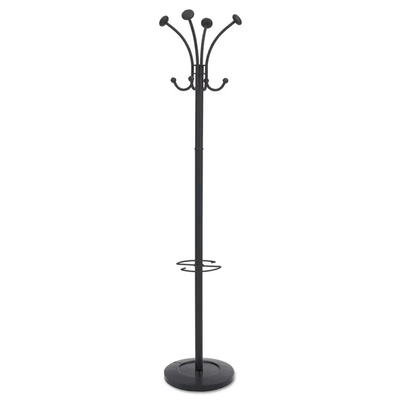 Alba Viena Coat Stand, Eight Knobs, Steel, 16w x 16d x 70.5h, Black (ABAPMVIENAN) Each