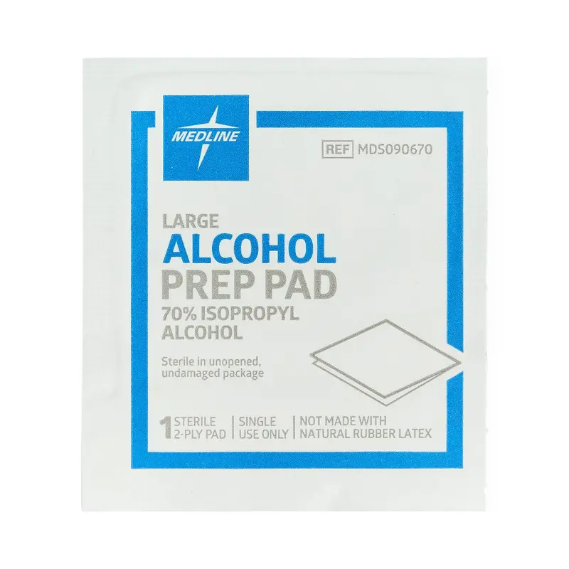 Alcohol Prep Pads, 2-Ply, Size L, 1-3/4" x 3", 1 EA (MDS090670H) Each