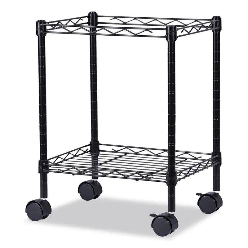 Alera Compact File Cart for Side-to-Side Filing, Metal, 1 Shelf, 1 Bin, 15.25" x 12.38" x 21", Black (ALEFW601416BL) Each