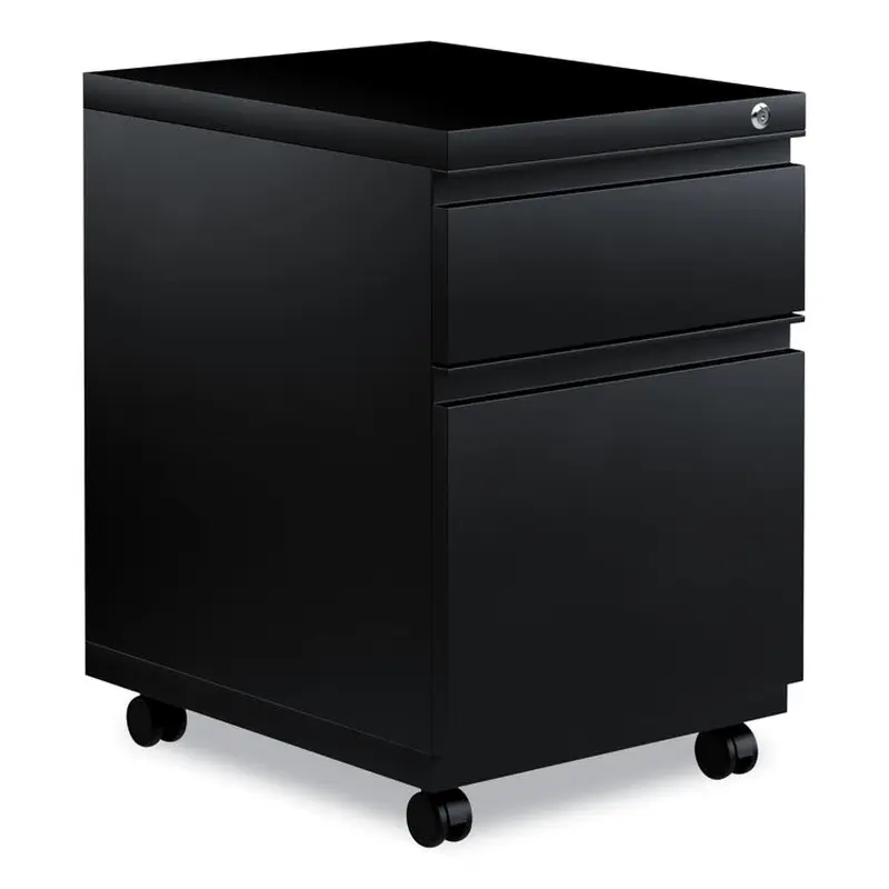 Alera File Pedestal with Full-Length Pull, Left or Right, 2-Drawers: Box/File, Legal/Letter, Black, 14.96" x 19.29" x 21.65" (ALEPBBFBL) Each
