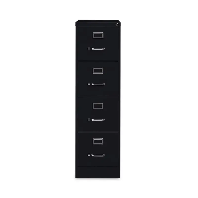 Alera Four-Drawer Economy Vertical File, Letter-Size File Drawers, 15" x 26.5" x 52", Black (ALEHVF152652BL) Each