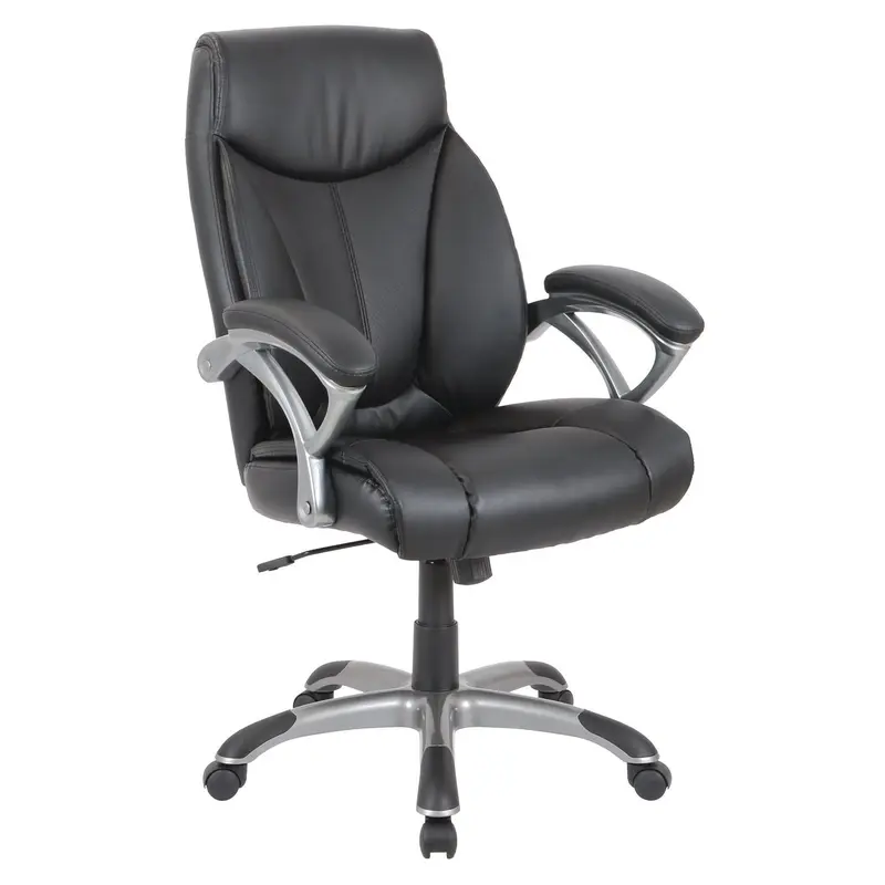 Alera Fulford Bonded Leather High-Back Manager's Chair, Supports Up to 275 lb, 18.62 to 22.56 Seat Height, Black Seat/Back/Base (ALEFD41B19) Each