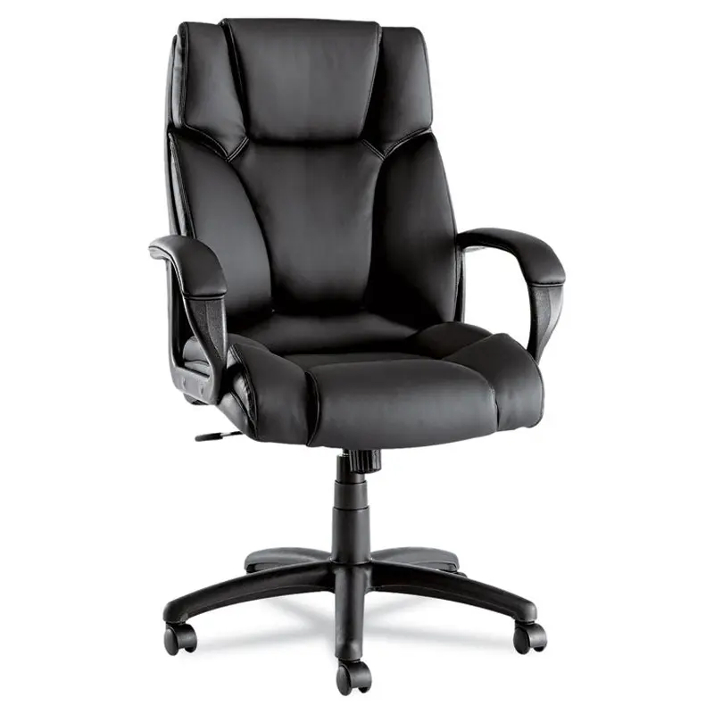 Alera Alera Fraze Series Executive High-Back Swivel/Tilt Bonded Leather Chair, Supports 275 lb, 17.71" to 21.65" Seat Height, Black (ALEFZ41LS10B) Each
