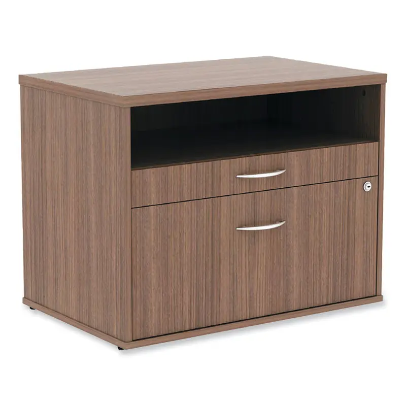 Alera Alera Open Office Desk Series Low File Cabinet Credenza, 2-Drawer: Pencil/File, Legal/Letter, 1 Shelf,Walnut,29.5x19.13x22.88 (ALELS583020WA) Each