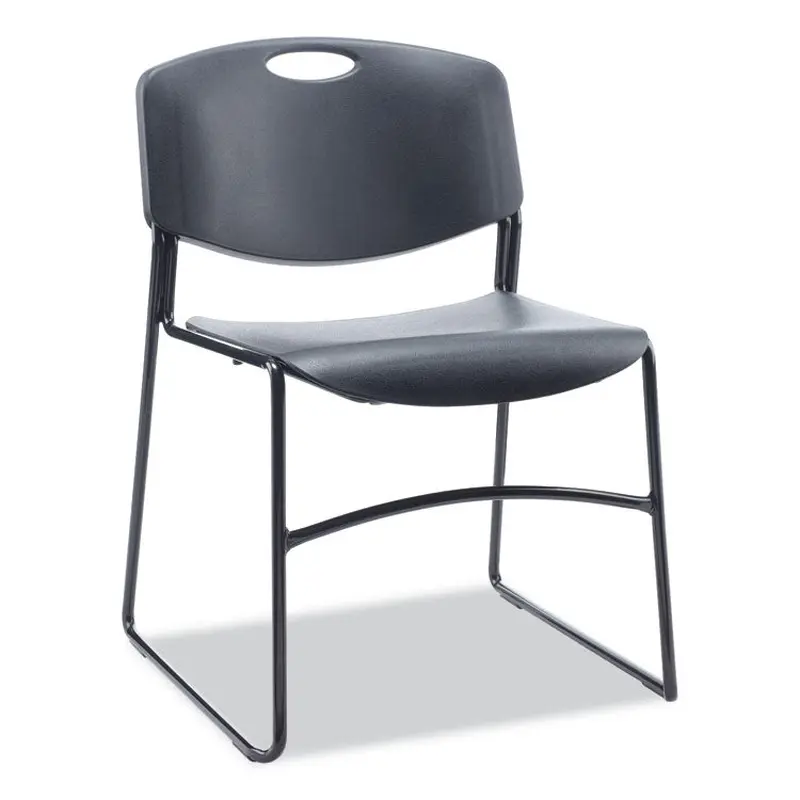Alera Alera Resin Stacking Chair, Supports Up to 275 lb, 18.50" Seat Height, Black Seat, Black Back, Black Base, 4/Carton (ALECA671) Case of 4