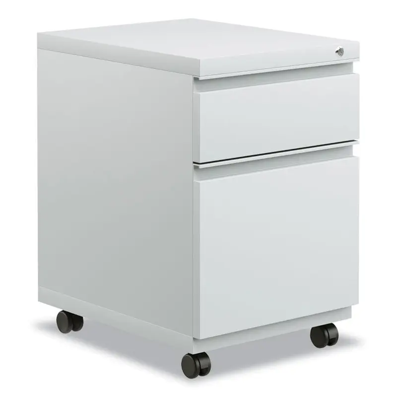 Alera File Pedestal with Full-Length Pull, Left or Right, 2-Drawers: Box/File, Legal/Letter, Light Gray, 14.96" x 19.29" x 21.65" (ALEPBBFLG) Each