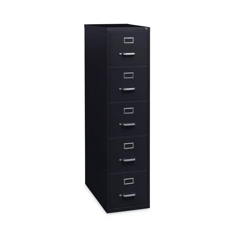 Alera Five-Drawer Economy Vertical File, Letter-Size File Drawers, 15" x 26.5" x 61.37", Black (ALEHVF1562BL) Each