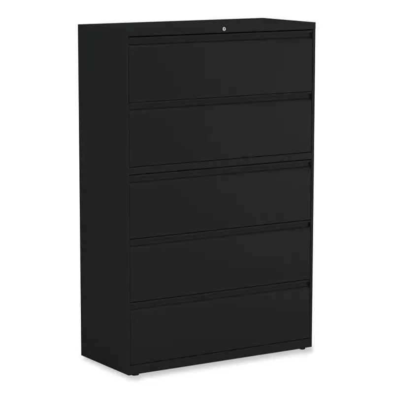 Alera Lateral File, 5 Legal/Letter/A4/A5-Size File Drawers, Black, 42" x 18.63" x 67.63" (ALEHLF4267BL) Each