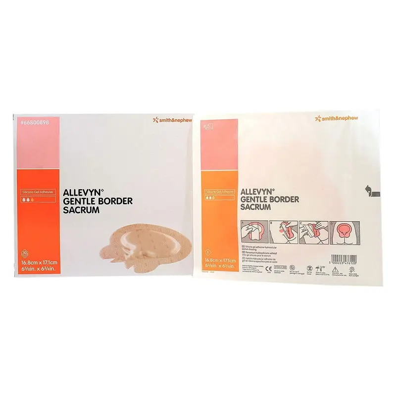 Allevyn Gentle Border Foam Dressing 6-5/8 X 6-3/4 Inch With Border Film Backing Silicone Gel Adhesive Sacral Sterile (776603_CS) 60/CS