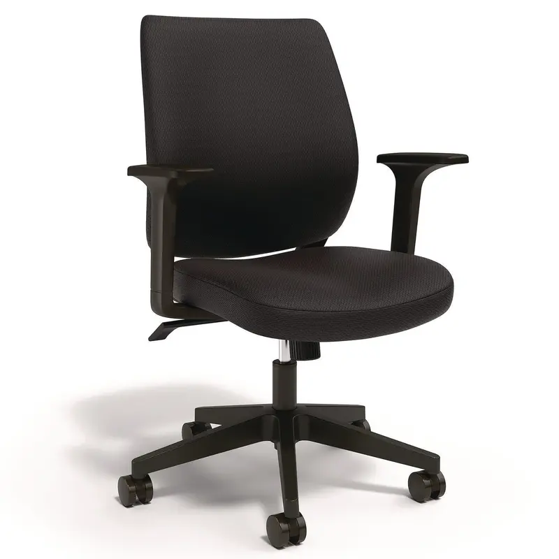 Alera Wessex Ergonomic Fabric Task Chair, Supports Up to 275 lb, 17.13 to 20.83 Seat Height, Black Seat/Back, Black Base (ALEWX4217) Each