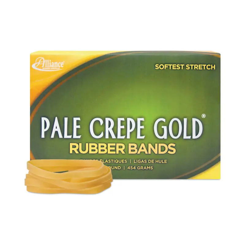 Alliance Pale Crepe Gold Rubber Bands, Size 64, 0.04" Gauge, Golden Crepe, 1 lb Box, 490/Box (ALL20645) Each