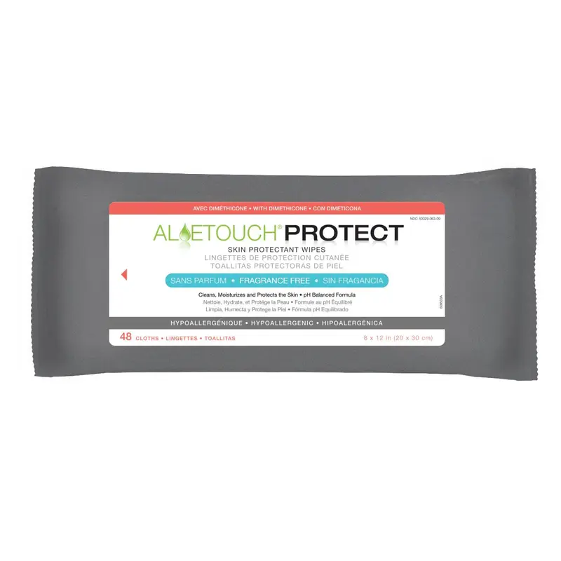 AloeTouch PROTECT Barrier Cream Wipes, Unscented, 8 Wipes/Pk, 30/CS (MSC095228) Case of 30