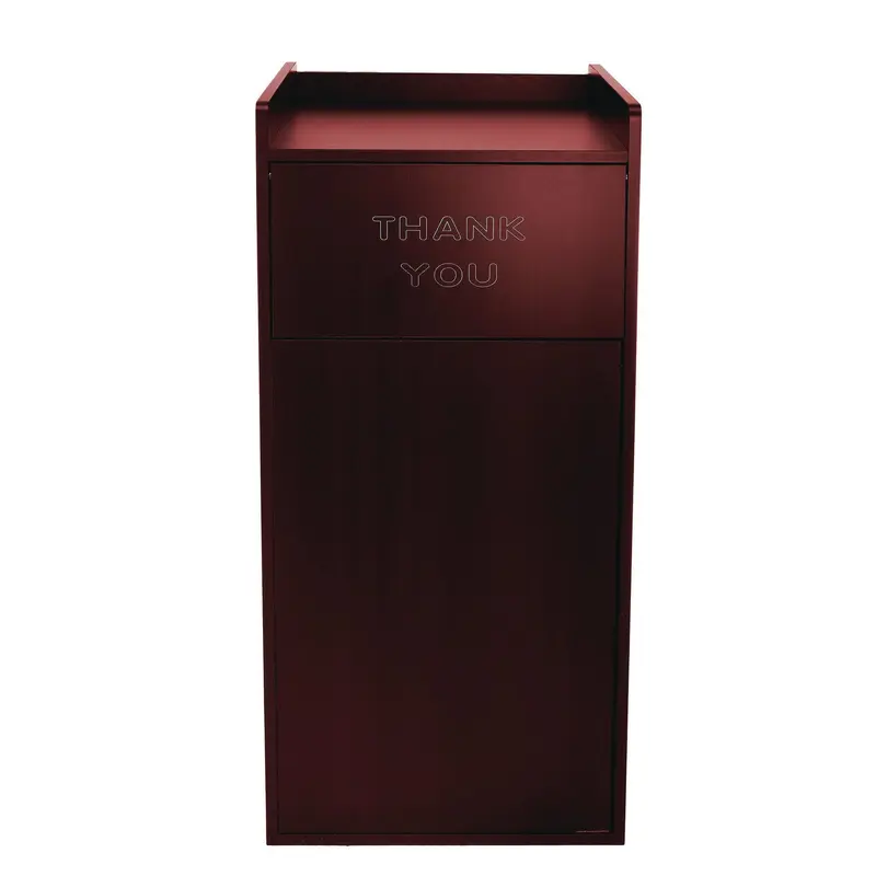 Alpine Industries 40 Gal Commercial Tray Top Waste Enclosure Trash Receptacle, 40 gal, Wood, Mahogany (ALHALP476MA) Each