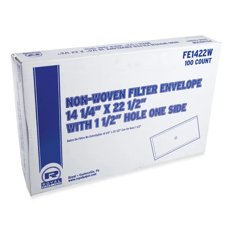 AmerCareRoyal Filter Envelope, Fry Oil, 14" x 22.25" with 1.5" Hole, 100/Carton (RPPFE1422W) Case of 100
