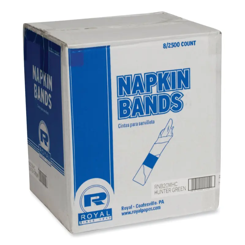 AmerCareRoyal Napkin Bands, Hunter Green, 1.5", 2,500/Pack, 8 Packs/Carton (RPPRNB20MHC) Case of 20000