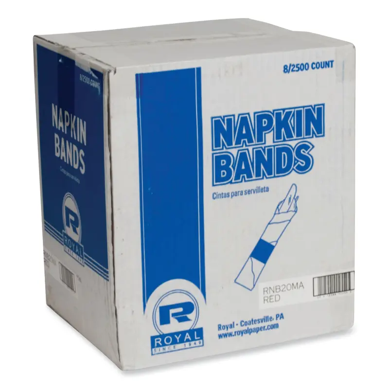 AmerCareRoyal Napkin Bands, Red, 1.5", 2,500/Pack, 8 Packs/Carton (RPPRNB20MA) Case of 20000