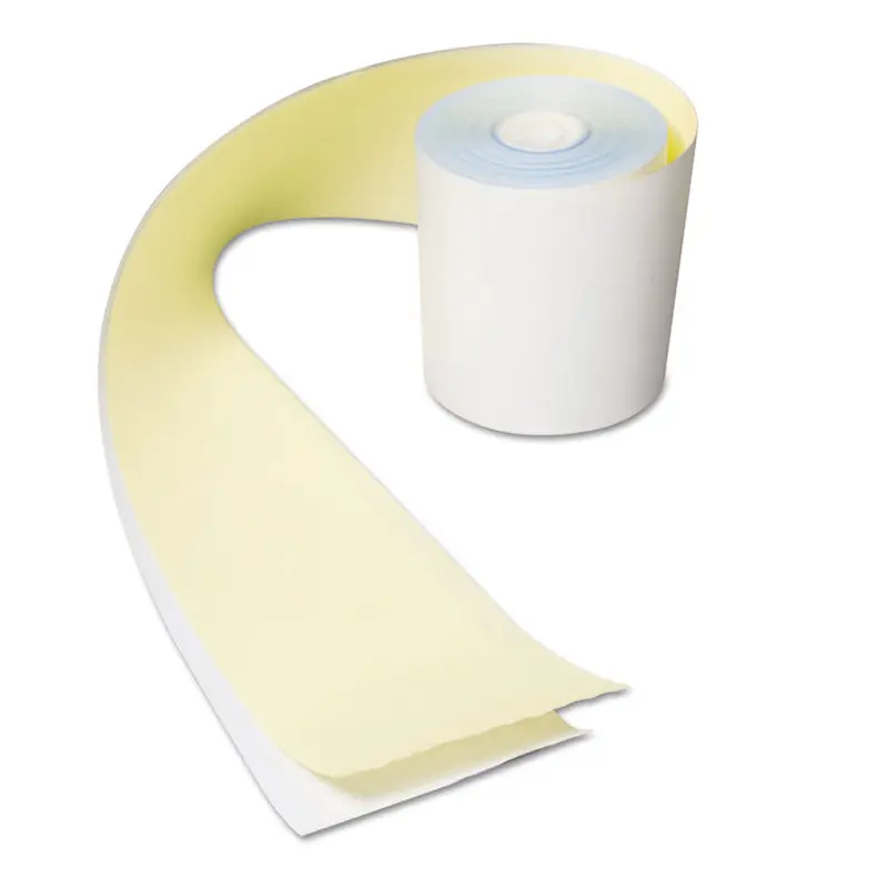 AmerCareRoyal No Carbon Register Rolls, 3" x 90 ft, White/Yellow, 30/Carton (RPPCR2300) Case of 30