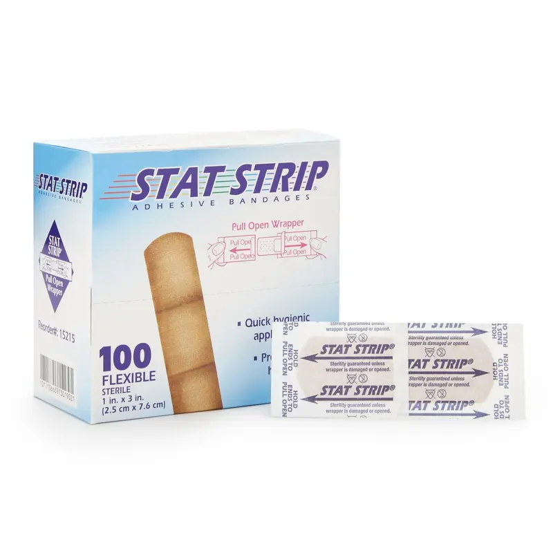 American White Cross Stat Strip Adhesive Strip 1 X 3 Inch Fabric Rectangle Tan Sterile (197058_CS) 1200/CS
