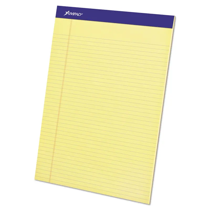 Ampad Perforated Writing Pads, Narrow Rule, 50 Canary-Yellow 8.5 x 11.75 Sheets, Dozen (TOP20222) 1 Dozen