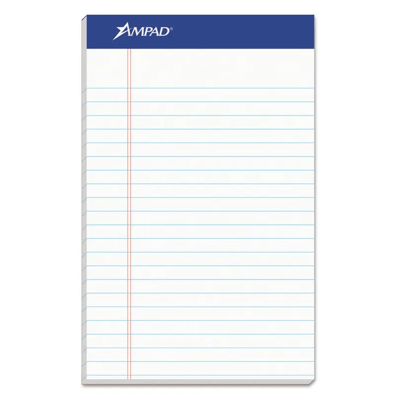 Ampad Recycled Writing Pads, Narrow Rule, Politex Green Kelsu Headband, 50 White 5 x 8 Sheets, Dozen (TOP20154) 1 Dozen