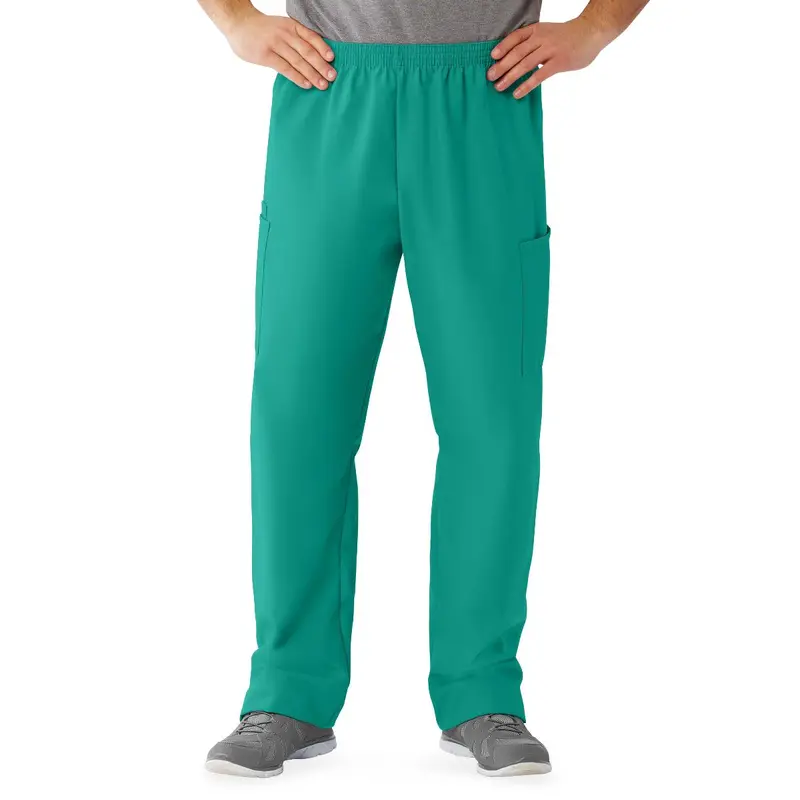 AngelStat Unisex Cargo Scrub Pants with Elastic Waist, Emerald, Regular Inseam, Size 3XL, 1 EA (674NJTXXXLM) Each
