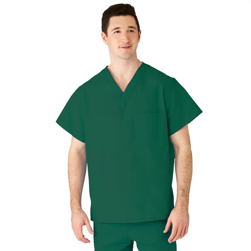AngelStat Unisex Reversible V-Neck Scrub Top with 2 Pockets, Emerald, Size 4XL, Angelica Color Code, 1 EA (610NJT4XL-CA) Each