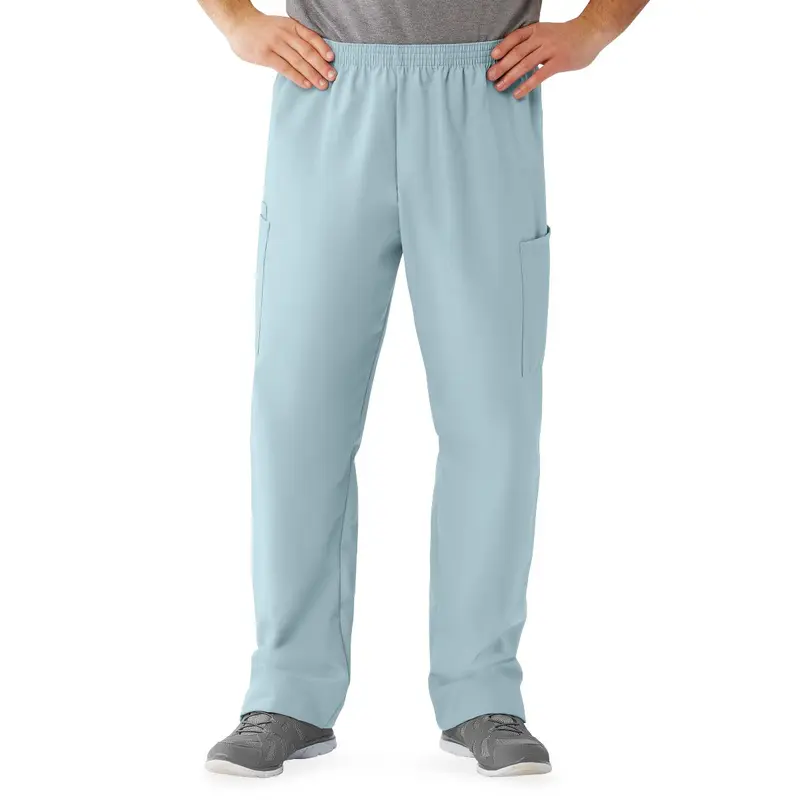 AngelStat Unisex Cargo Scrub Pants with Elastic Waist, Misty, Regular Inseam, Size M, 1 EA (674NTZMM) Each