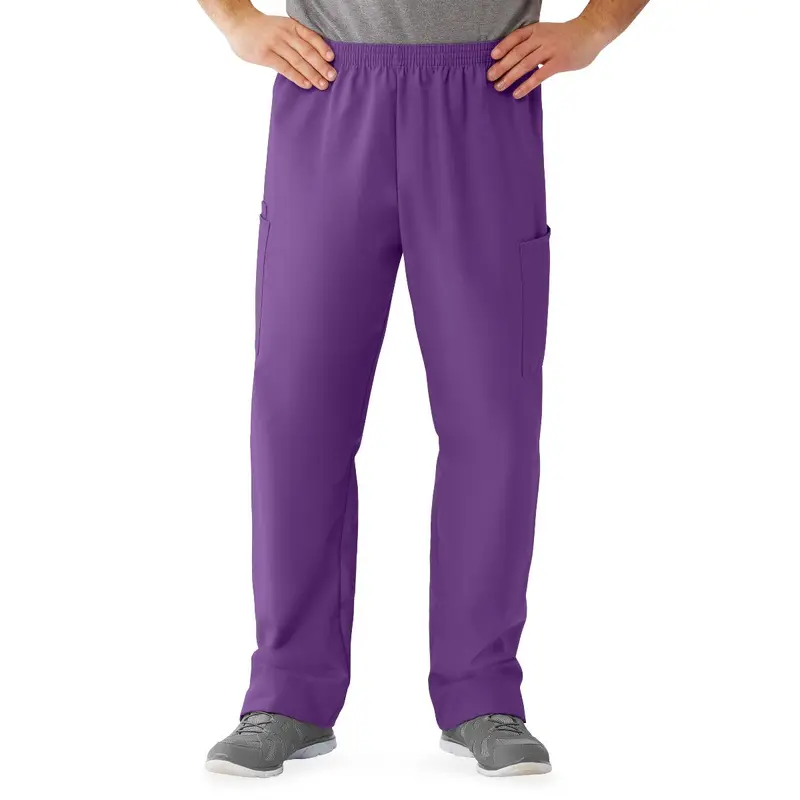 AngelStat Unisex Cargo Scrub Pants with Elastic Waist, Regal Purple, Regular Inseam, Size S, 1 EA (674NRPSM) Each