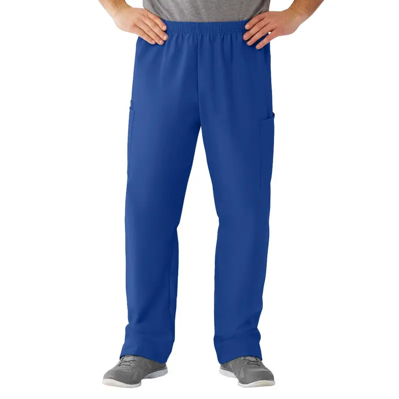 AngelStat Unisex Cargo Scrub Pants with Elastic Waist, Sapphire, Long Inseam, Size M, 1 EA (674NHTML) Each