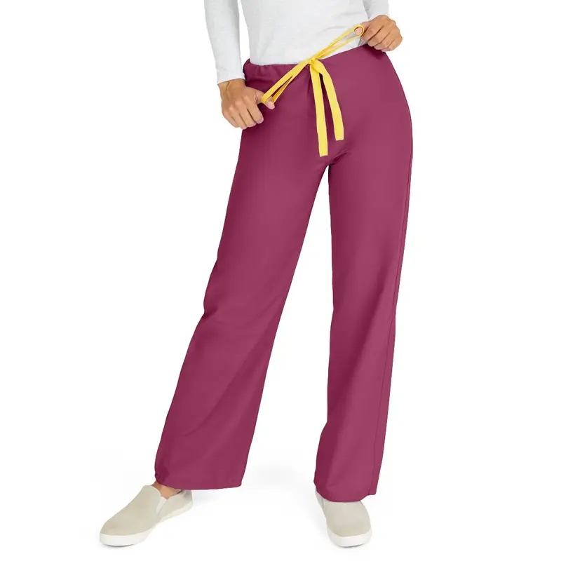 AngelStat Unisex Reversible Scrub Pants with Drawstring Waist, Raspberry, Size 2XL, Angelica Color Code, 1 EA (600NTRXXL-CA) Each