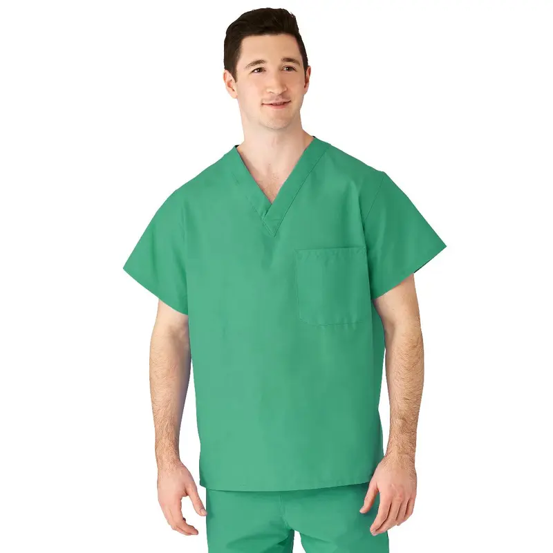 AngelStat Unisex Reversible V-Neck Scrub Top with 2 Pockets, Jade, Size XS, Color Code, 1 EA (M610NTJXS-CM) Each