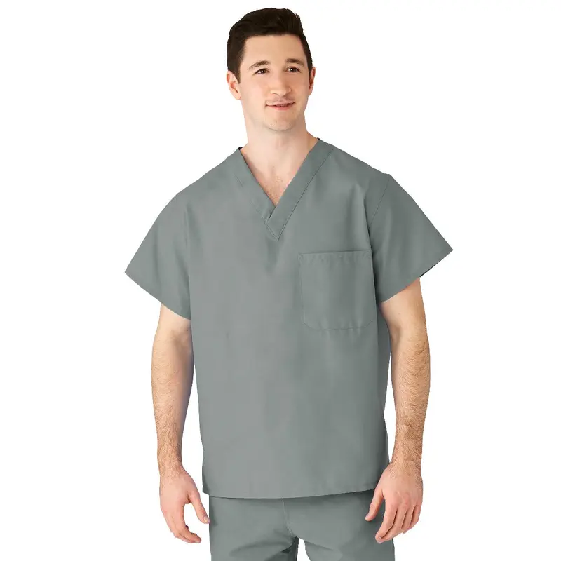 AngelStat Unisex Reversible V-Neck Scrub Top with 2 Pockets, Misty, Size 3XL, Color Code, 1 EA (M610NTZ3XL-CM) Each