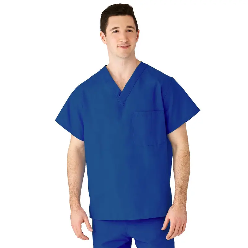 AngelStat Unisex Reversible V-Neck Scrub Top with 2 Pockets, Sapphire, Size XL, Color Code, 1 EA (M610NHTXL-CM) Each