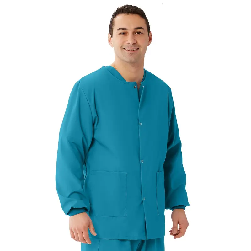 AngelStat Unisex Snap-Front Warm-Up Scrub Jacket, Peacock, Size 3XL, 1 EA (849NBTXXXL) Each