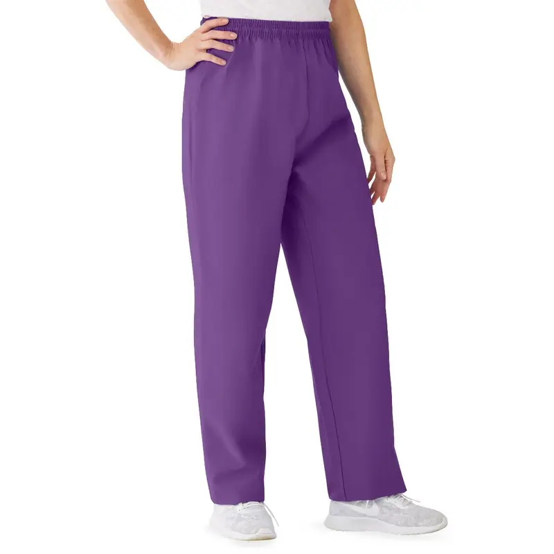 AngelStat Women's Elastic Waist Scrub Pants with Drawstring, Size 2XL, Purple, 1 EA (854NRPXXL) Each