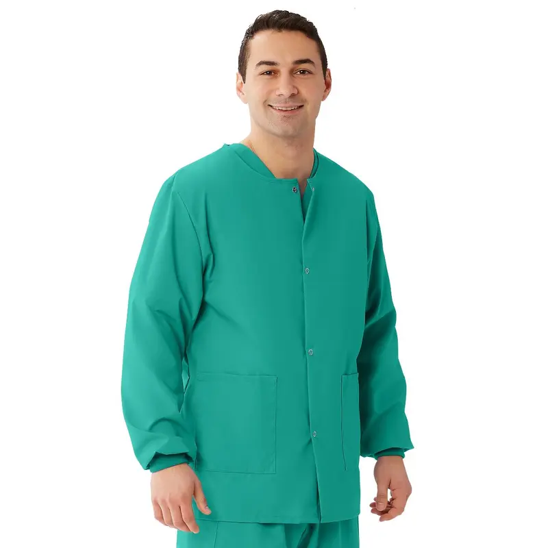 AngelStat Unisex Snap-Front Warm-Up Scrub Jacket, Jade, Size S, 1 EA (849NTJS) Each
