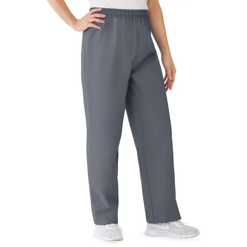 AngelStat Women's Elastic Waist Scrub Pants with Drawstring, Size M, Charcoal, 1 EA (854NCCM) Each