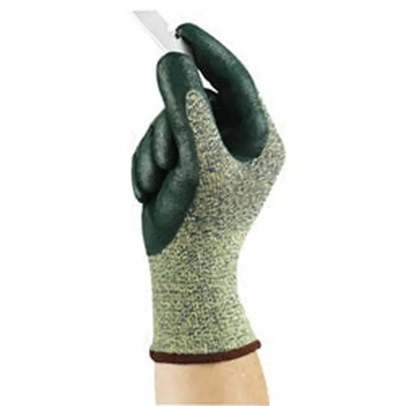 Ansell HyFlex 11-511 Nitrile Palm Coated Gloves, Size 7, Green/Yellow (012-11-511-7) 12 Pairs