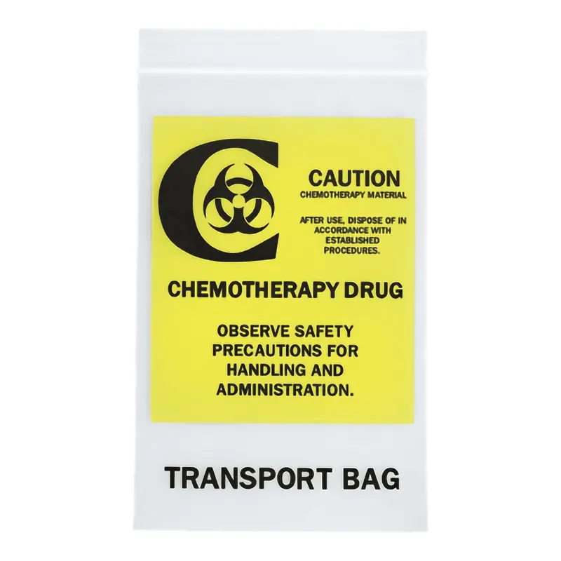 ASP Global LLC Hazardous Drug Bag Caution / Chemotherapy Drug / Observe Safety Precautions for Handling and Administration / Transport Bag Clear 6 X 9 Inch (373130_CS) 1000/CS