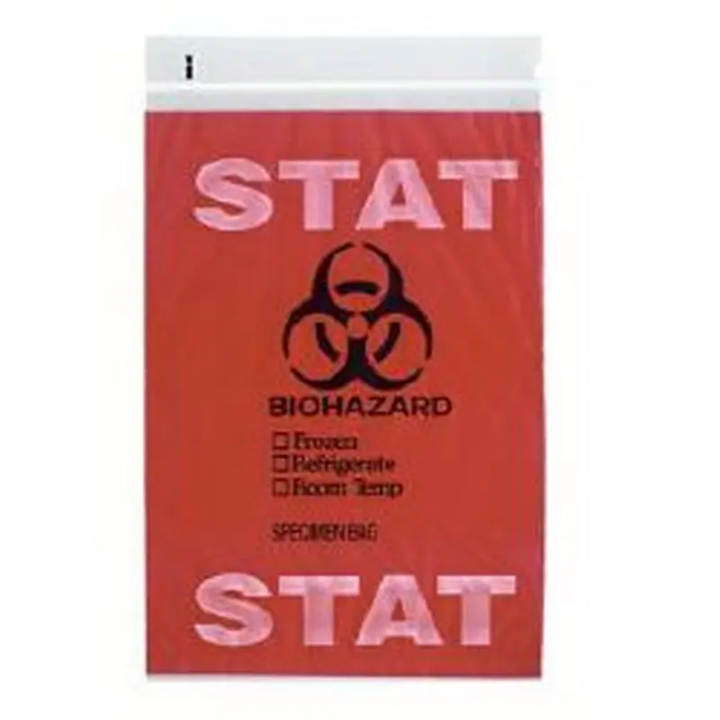 ASP Global LLC Specimen Transport Bag with Document Pouch 6 X 9 Inch Zip Closure STAT / Biohazard Symbol NonSterile (775576_CS) 1000/CS